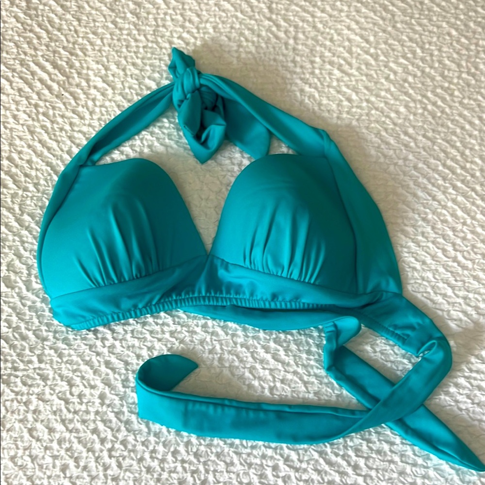 Vensus turquoise padded Halter Bikini Top; C cup; like new condition